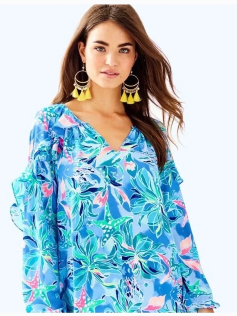 NWT Lilly Pulitzer Elora Top Bennet Blue Celestial Seas XXS